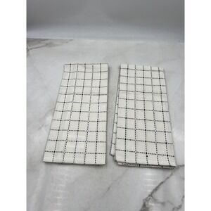 Creative Co-Op Cotton Tea Towels Set of 2 Windowpane Grid Kitchen Dish Towels